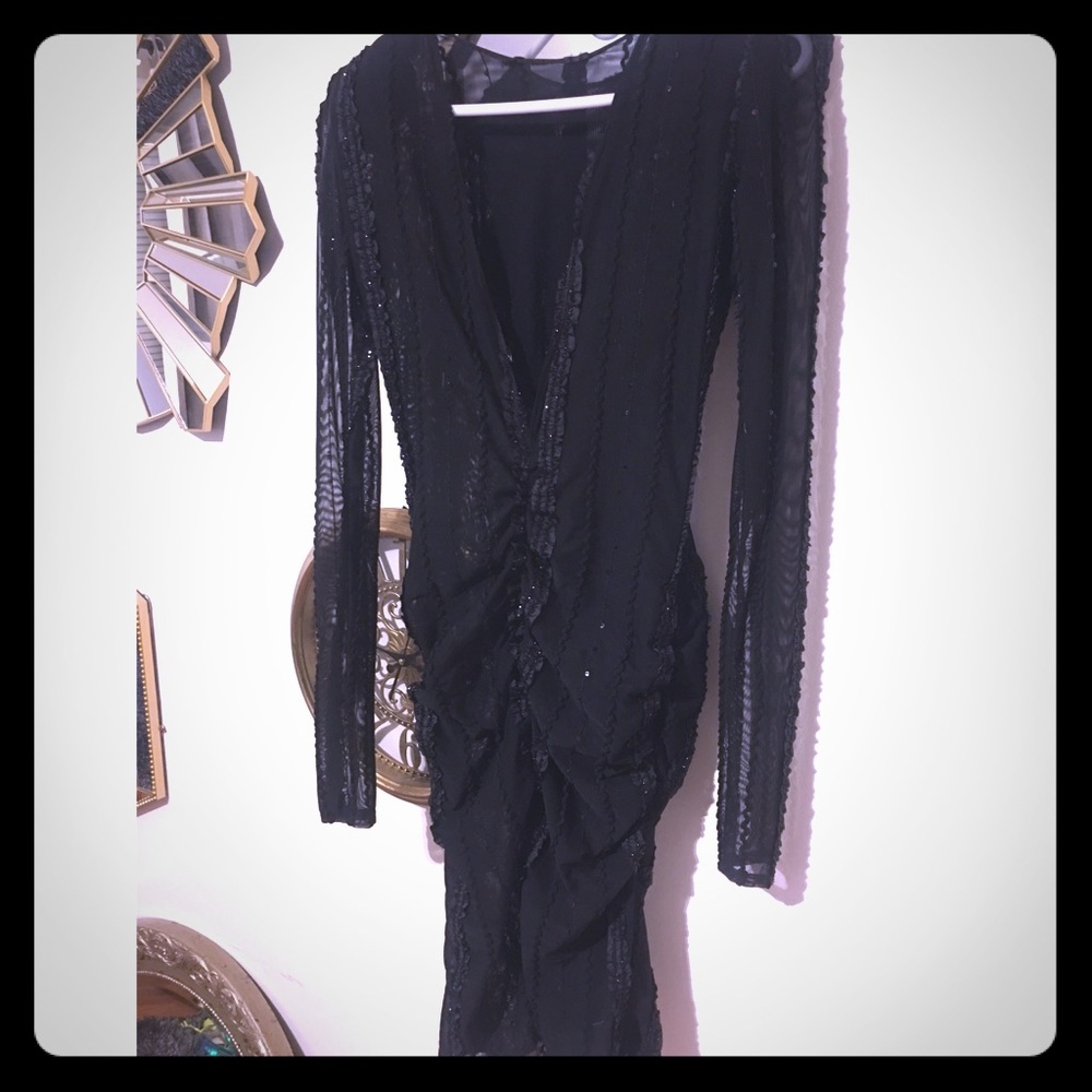 Custom Made Black Midi Dress